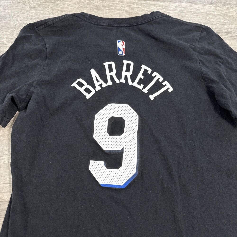 New York Knicks Shirt RJ Barrett Nike Boys Large Black Cotton Tee - Picture 9 of 9